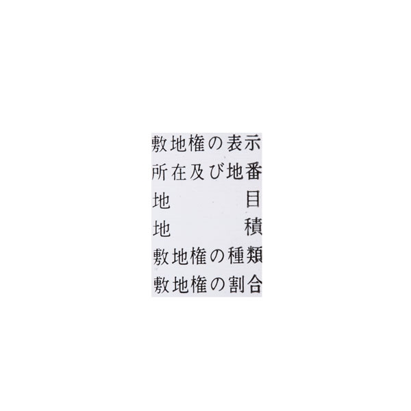 【No.G101】ゴム印　敷地権の表示