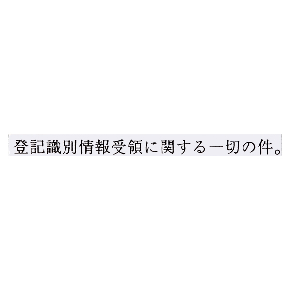 【No.G161】ゴム印 登記識別情報受領に関する一切の件